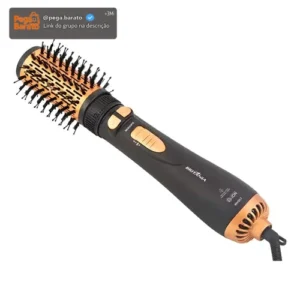 Escova Modeladora Rotativa Britânia Ber20pd 3 Temperaturas Cor Preto e Dourado - Imagem 1