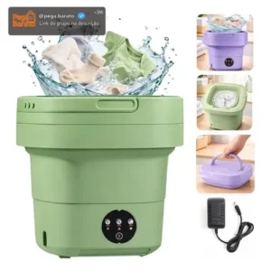 Mini Máquina De Lavar Roupa Centrífuga 11l Portátil Bivolt Roxo/verde - Imagem 1