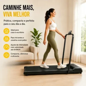 Esteira Ergométrica Elétrica Dobrável Com Painel LCD Controle Remoto Para Caminhada Casa Academia Preta - Imagem 3