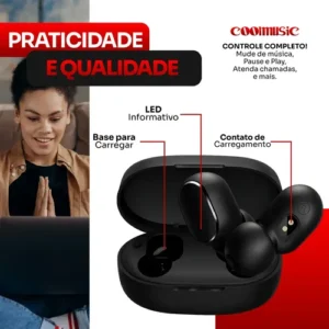 Fone De Ouvido Bluetooth 5.1 Sem Fio Tws Wireless Bateria Longa Duração E Conexão Rápida Coolmusic - Imagem 5