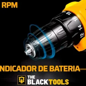 Furadeira Parafusadeira Sem Fio A Bateria Tb-12e 12v 3/8 10mm Com Maleta E Acessórios The Black Tools - Imagem 4