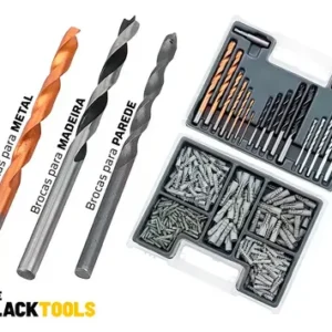 Kit Jogo De Ferramentas 129 Peças Com Jogo De 40 Soquetes Chaves E Kit 300 Peças Brocas E Buchas The Black Tools - Imagem 8