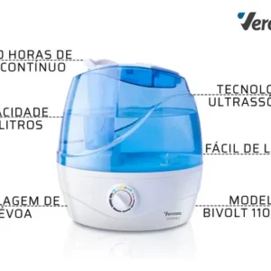 Umidificador de Ar Portátil Veronna Serenno 2,4L Bivolt Azul Ultrassônico - Imagem 2
