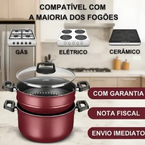Panela Cozinha A Vapor 4 Em 1 Caçarola Banho Maria 3,2l Mta - Imagem 7