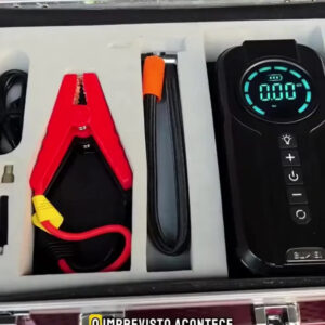 Auxiliar Partida Bateria Compressor Ar Inteligente Emergência Portátil Veicular Com Compressor De Ar, Pares Portátil Compressor Ar Veicular - Imagem 2
