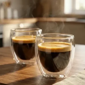 Copos Café Vidro Kit 6 Parede Dupla 90ml Borossilicato Transparente Expresso - Imagem 10