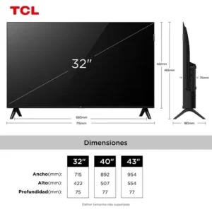 Smart TV TCL 32 Polegadas HD QLED S5K WiFi Bluetooth Google TV 2 HDMI HDR10 Dolby Audio 32S5K - Imagem 3