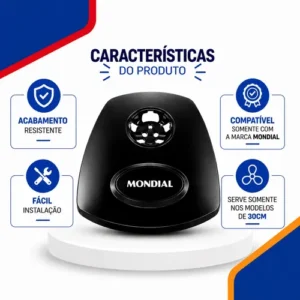Base Do Ventilador Mondial 30cm 6-pás Preta Original - Imagem 3