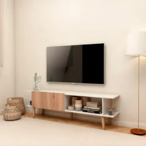 Rack Tv 55 Polegadas Sala Home Estante Organizador Multiuso Cor Branco - Imagem 7