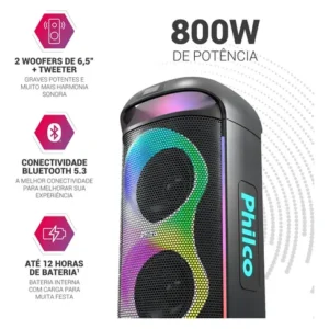 Caixa De Som Philco Bluetooth 800w Rms Pcx6702 - - Imagem 10