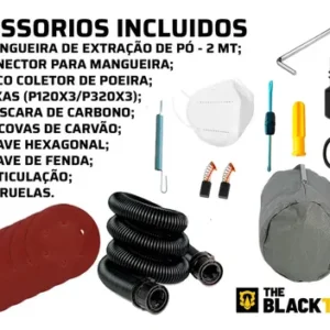 Lixadeira Teto E Parede Telescópica Profissional Com Led E Saco Coletor The Black Tools Btl750 750w - Imagem 3