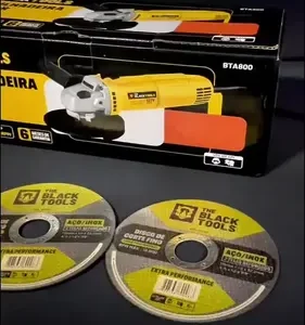 Esmerilhadeira Lixadeira Angular 4.1/2 11000rpm 780w The Black Tools Cor Amarelo Com 2 Discos De Corte - Imagem 2