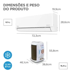 Ar-condicionado Split 12.000 Btus Ai Airvolution Frio Midea Branco - Imagem 8