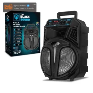 Caixa de som Amplificada Bluetooth Rádio Fm 250w Rms Tws Led Rgb Portatil Sem Fio Usb Tcs300 Cor Preto The Black Tools - Imagem 1