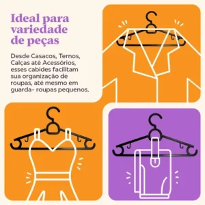 Kit 60 Cabides Pretos Adulto Antideslizante Reforçado Roupas - Imagem 8