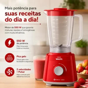 Liquidificador Daily Ri2110 Vermelho Philips Walita - Imagem 7
