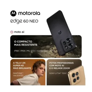 Smartphone Motorola Edge 60 Neo 5g - 512gb 24gb (12gb Ram + 12gb Ram Boost) 50mp Sony Camera Moto Ai E Tela 1.5k Super Hd - Cinza - Imagem 7