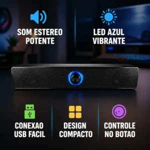 Sound Bar 32cm Gaming Mini Para Pc Notebook Desktop Laptop - Imagem 5