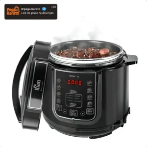 Panela De Pressão Elétrica 5 Litros Aço Inox Preto Multifuncional Kian Ppe 101 - Imagem 1