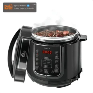 Panela De Pressão Elétrica 5 Litros Aço Inox Preto Multifuncional Kian Ppe 101 - Imagem 1