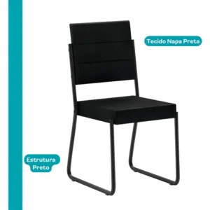 Conjunto Sala De Jantar Carraro Com Mesa E 6 Cadeiras Preto Fenix Carraro - Imagem 9