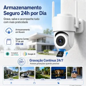 2 Câmera Segurança Ip Wifi Icsee Infravermelho Prova D'água - Imagem 6
