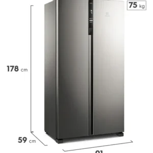 Geladeira Electrolux Frost Free Inverter IS4S de 435L Efficient com AutoSense Side by Side cor inox - Imagem 6