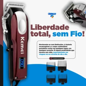 Máquina Profissional Para Cabelos - Sem Fio - Kemei Km-2606 - Imagem 3