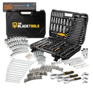 Jogo Soquetes Catracas Ferramentas Kit Chave 216 Peças Completa Oficina Master Maleta Tkf216 The Black Tools - Imagem 1