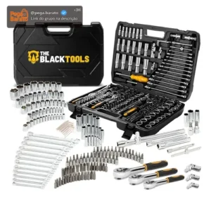 Jogo Soquetes Catracas Ferramentas Kit Chave 216 Peças Completa Oficina Master Maleta Tkf216 The Black Tools - Imagem 1