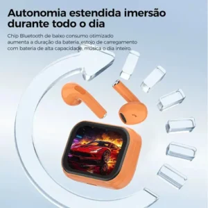 Fone De Ouvido Sem Fio Eletro Mex 90 Pro Bluetooth 6.0 - 30h De Reprodução Resistência, Tela Colorida Inteligente Cancelamento De Ruído Preto - Imagem 8