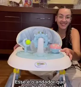 Andador Infantil Musical Para Bebê Empurrador Compacto 3 Ajustes de Altura La Bamba Maxi Baby - Rosa - Imagem 2