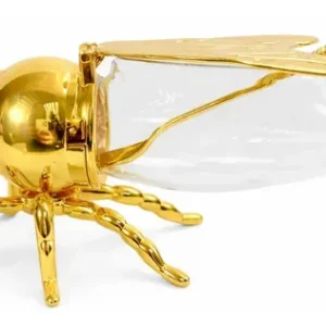 Meleira Abelha De Acrílico Dourada Com Colher - Vencedor - Imagem 4