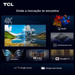 Smart TV TCL 55 Polegadas QLED 4K P7K WiFi Bluetooth Google TV HDR10+ Dolby Atmos Dolby Vision 55P7K - Imagem 5