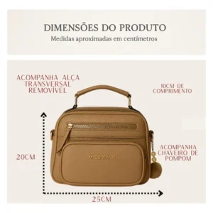 Bolsa Bag Feminina Média Baú Elegante Alça Ombro E Tiracolo - Imagem 6
