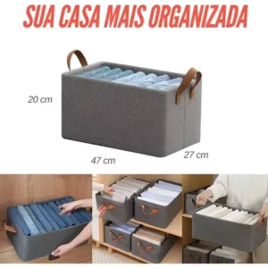 4 Caixas Organizadora De Guarda Roupa Cesto Gaveta Dobrável - Imagem 4