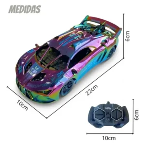 Carrinho Controle Remoto Recarregável Grande Solta Fumaça Luzes Farol Esportivo Cor Metalizado Led Drift Hyper Atacarejo Kids - Imagem 9
