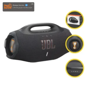 Caixa de Som Bluetooth Boombox 4 JBL, com AI Sound Boost, até 34h de bateria, IP68 e Áudio Lossless – Preta - Imagem 1