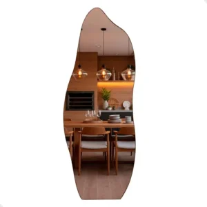Espelho Orgânico Com Led 150x50 Cm Para Sala Quarto Banheiro Moldura Flame Led Quente - Imagem 3