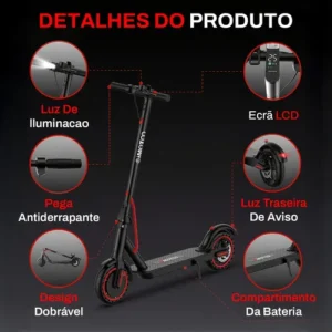 Oimotoo Patinete Scooter Elétrico 350w Dobrável C/bluetooth - Imagem 10