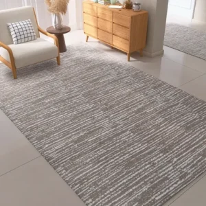 Tapete Para Sala Antiderrapante Jacquard Marrom 140x200cm Lavável - Imagem 4