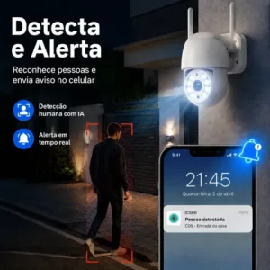2 Câmera Segurança Ip Wifi Icsee Infravermelho Prova Dágua - Imagem 5