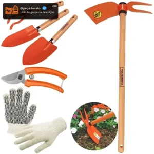 Conjunto Jardinagem 5 Peças Tramontina + Luva Jardim Brinde - Imagem 1