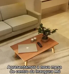 Mesa De Centro 80x42 Baixa Pé Palito Retangular Sala Retrô - Imagem 3
