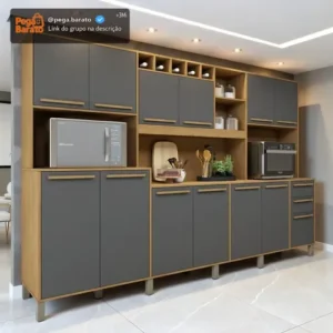 Armário Para Cozinha 13 Portas 2 Gavetas Agata Eb - Imagem 1