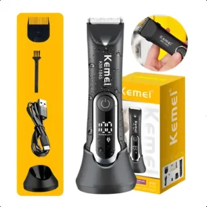 Máquina Kemei KM-1845 Cerâmica Sem Fio Recarregável - Imagem 3