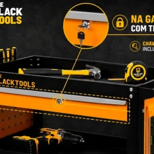 Carrinho Ferramentas Capacidade 1 Gaveta Preto 120kg Bcm300 - Imagem 6