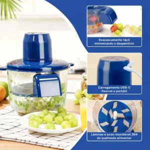 Aparelho Descascador Elétrico Usb Para Alho Frutas 9 Lâminas - Imagem 9