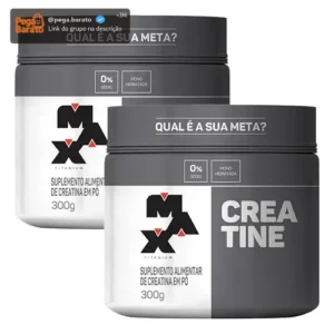 Kit 2x Creatina 300g Creatina Monohidratada Max Titanium Sem Sabor Alta Pureza - Imagem 1