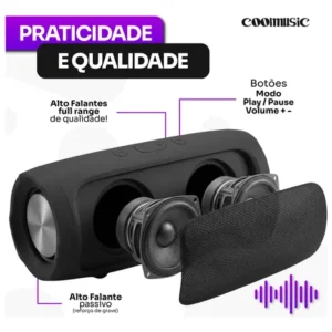 Caixa Caixinha De Som Bluetooth Pendrive Fm Sd Portátil 20w - Imagem 5